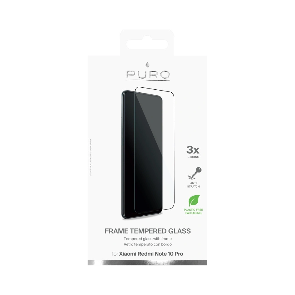 Hurtownia GSM - Tvrzené sklo PURO Frame pro Redmi Note 10 Pro (černý rámeček) - PUR434BLK - {ean13} - Hurt