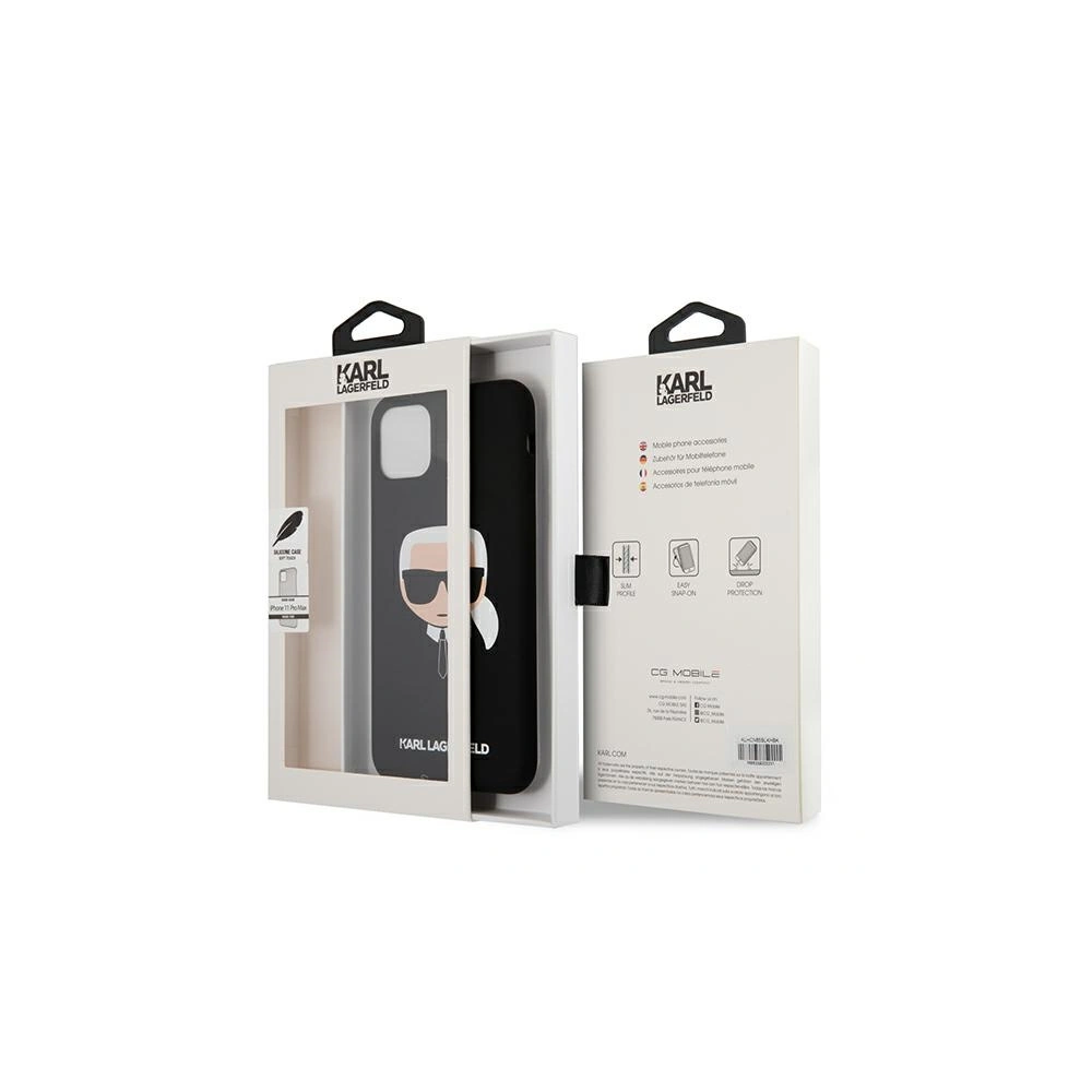 Hurtownia GSM - Etui Karl Lagerfeld KLHCN61SLKHBK Apple iPhone 11 czarny/black hardcase Silicone Karl`s Head - KLD492BLK - {ean13} - Hurt