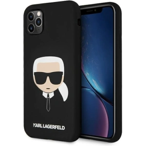 Etui Karl Lagerfeld KLHCN65SLKHBK Apple iPhone 11 Pro Max černý/black hardcase Silicone Karl`s Head