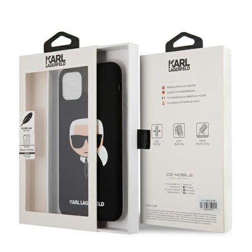 Etui Karl Lagerfeld KLHCN65SLKHBK Apple iPhone 11 Pro Max czarny/black hardcase Silicone Karl`s Head