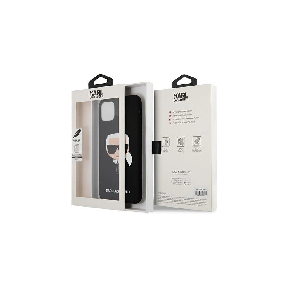Hurtownia GSM - Etui Karl Lagerfeld KLHCN65SLKHBK Apple iPhone 11 Pro Max czarny/black hardcase Silicone Karl`s Head - KLD496BLK - {ean13} - Hurt