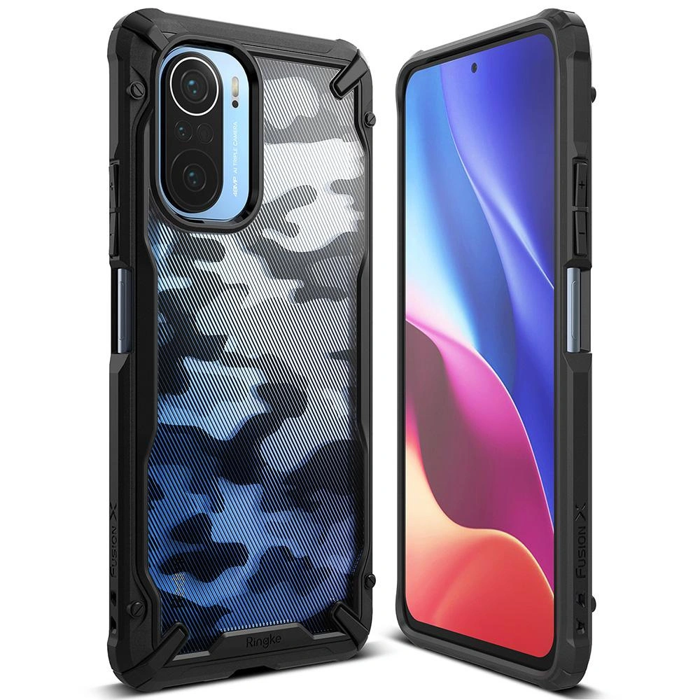 Hurtownia GSM - Etui Ringke Fusion-X Design Xiaomi Mi 11i/Mi 11X/Pocophone F3/Redmi K40/K40 Pro/K40 Pro Plus Camo (Moro) Černá - RGK1407MBL - {ean13} - Hurt