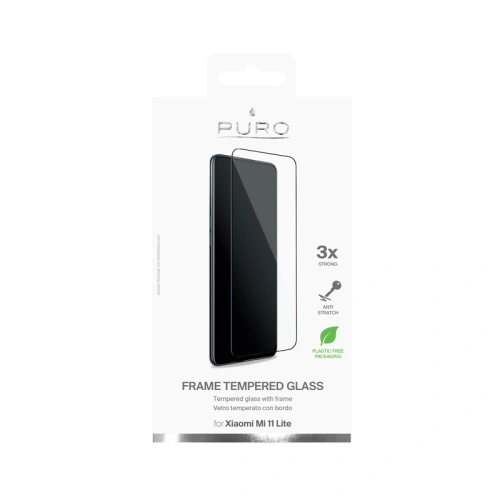Szkło hartowane PURO Frame Tempered Glass Xiaomi Mi 11 Lite (czarna ramka)