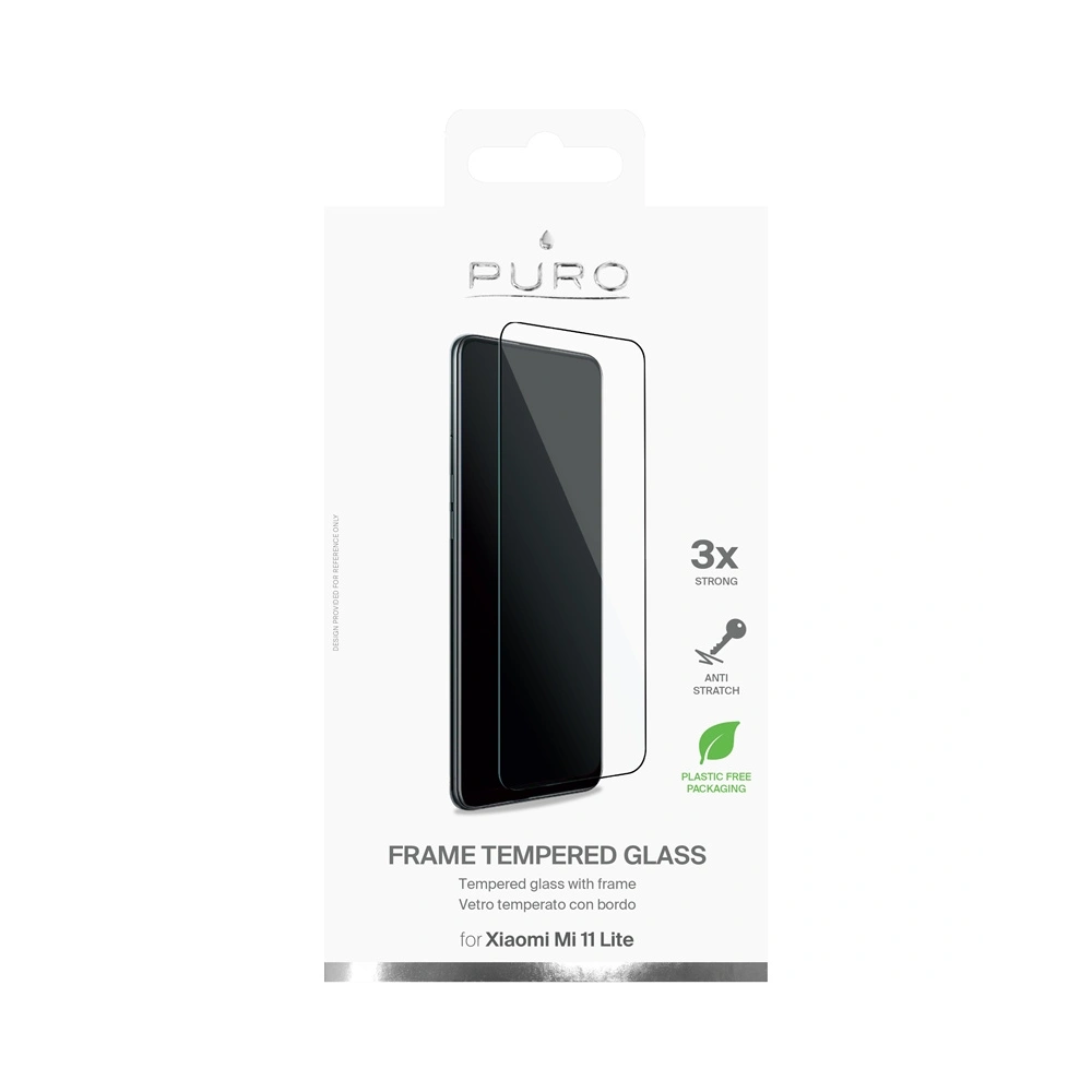 Hurtownia GSM - Sklo tvrzené PURO Frame Tempered Glass Xiaomi Mi 11 Lite (černý rámeček) - PUR435BLK - {ean13} - Hurt