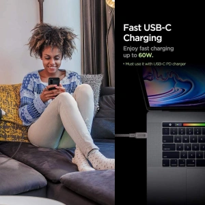 Kabel USB-C Spigen Essential C11C1 PD 60W QC3.0 150cm Gunmetal