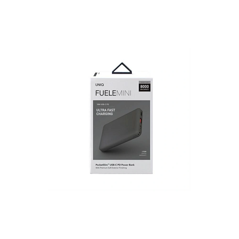 Hurtownia GSM - UNIQ Powerbank Fuele mini 8000mAh USB-C 18W PD Fast charge szary/grey - UNIQ376GRY - {ean13} - Hurt