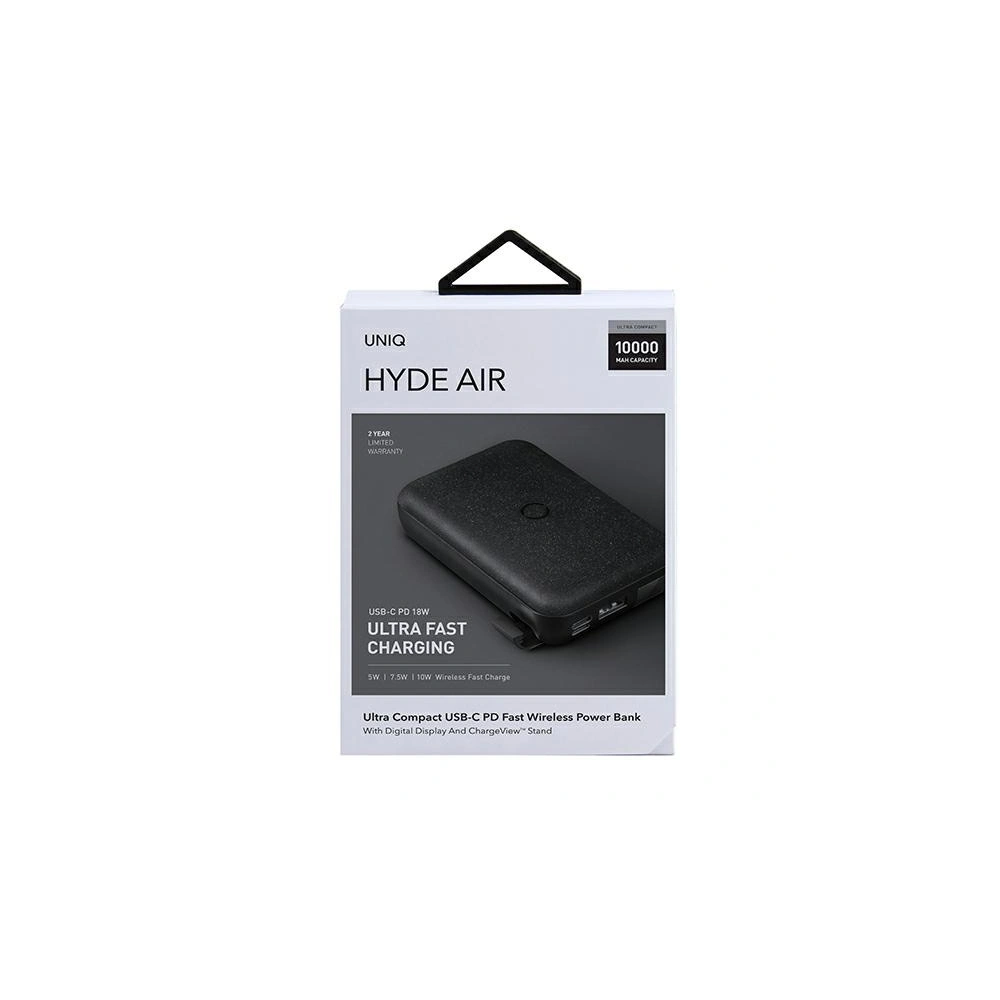Wholesale UNIQ Powerbank Hyde Air 10000mAh USB-C 18W PD Fast Wireless dark grey - UNIQ379GRY - {ean13} - Hurt