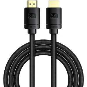 Kabel HDMI 2.1 Baseus High Definition Series, 8K 60Hz, 3D, HDR, 48Gbps, 2m (czarny)