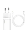 Ładowarka sieciowa Baseus Super Si Quick Charger 1C 20W z przewodem USB-C do Lightning 1m (biała)