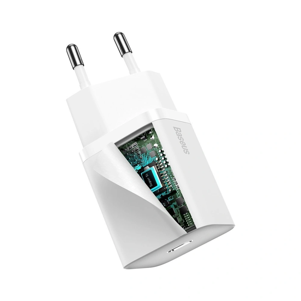 Hurtownia GSM - Síťová nabíječka Baseus Super Si Quick Charger 1C 20W s kabelem USB-C na Lightning 1m (bílá) - BSU2695WHT - {ean13} - Hurt