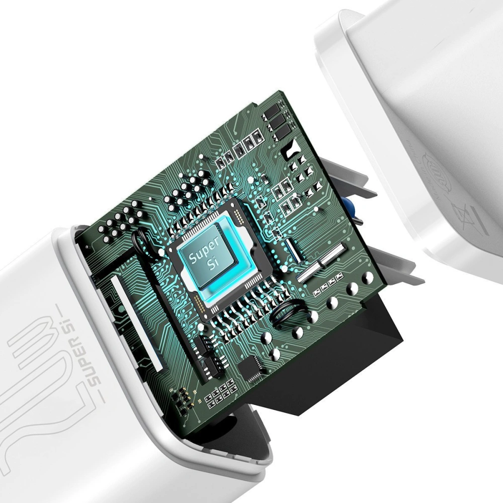 Hurtownia GSM - Síťová nabíječka Baseus Super Si Quick Charger 1C 20W s kabelem USB-C na Lightning 1m (bílá) - BSU2695WHT - {ean13} - Hurt
