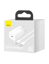 Hurtownia GSM - Síťová nabíječka Baseus Super Si Quick Charger 1C 20W s kabelem USB-C na Lightning 1m (bílá) - BSU2695WHT - {ean13} - Hurt