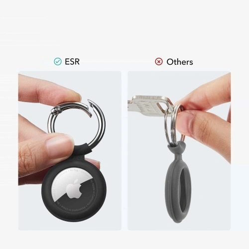 Silikonowe etui ESR Cloud Apple AirTag Black & Black