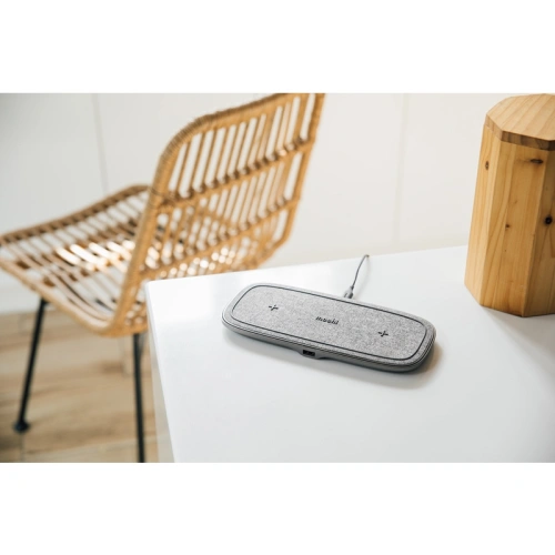 Podwójna bezprzewodowa ładowarka indukcyjna Moshi Sette Q Qi (Nordic Grey)
