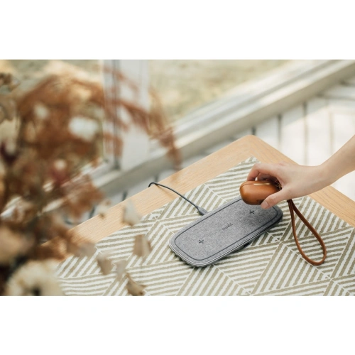Podwójna bezprzewodowa ładowarka indukcyjna Moshi Sette Q Qi (Nordic Grey)