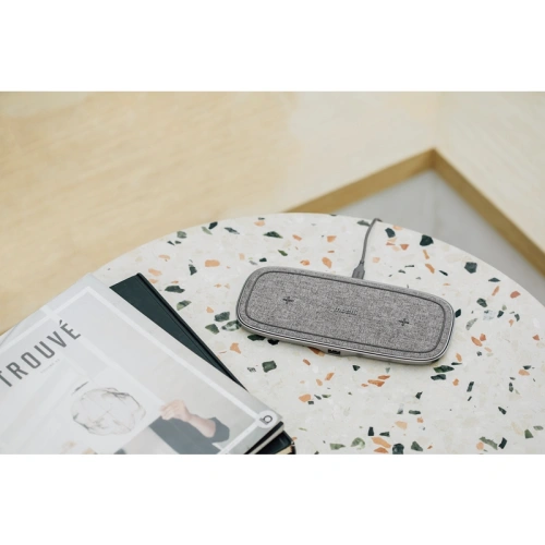 Podwójna bezprzewodowa ładowarka indukcyjna Moshi Sette Q Qi (Nordic Grey)