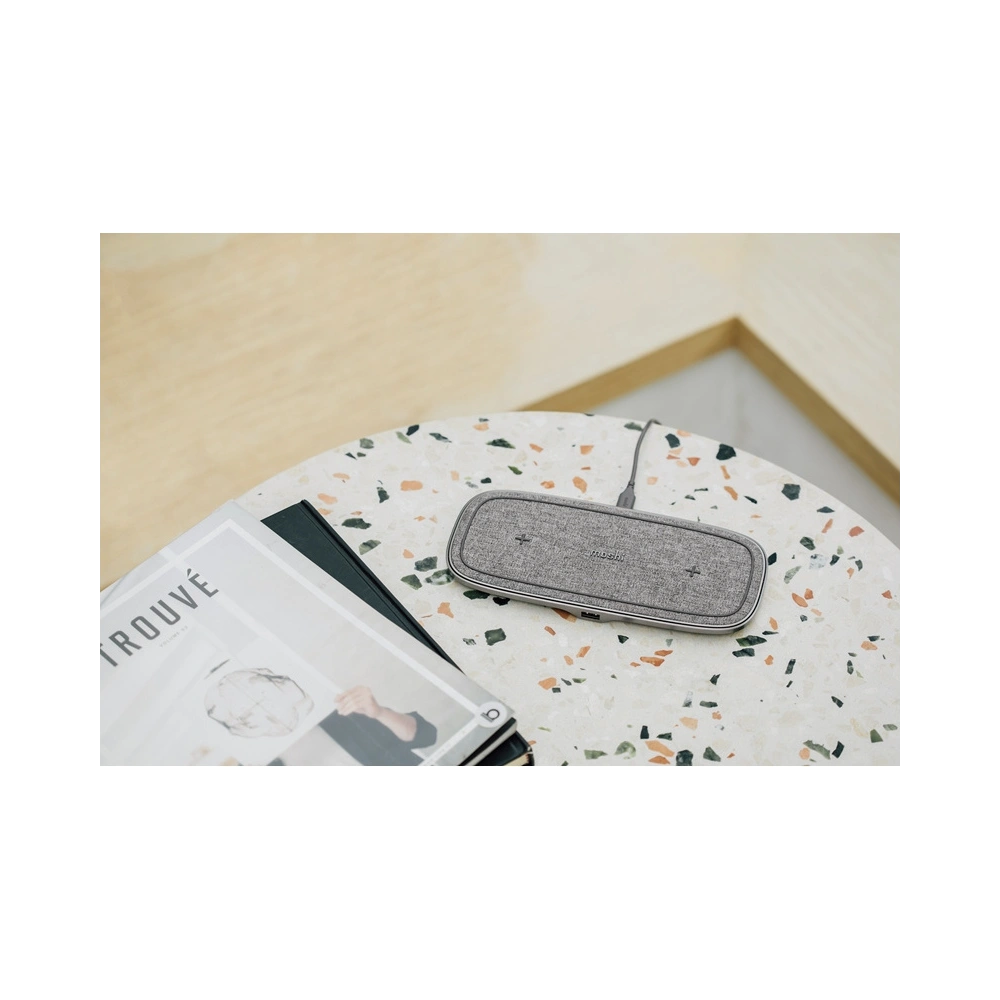 Hurtownia GSM - Podwójna bezprzewodowa ładowarka indukcyjna Moshi Sette Q Qi (Nordic Grey) - MOSH144GRY - {ean13} - Hurt
