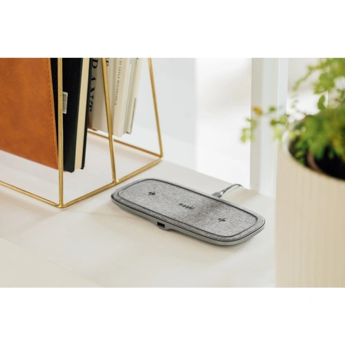 Podwójna bezprzewodowa ładowarka indukcyjna Moshi Sette Q Qi (Nordic Grey)