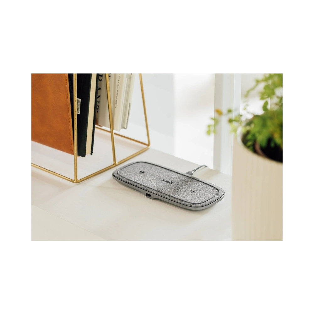 Hurtownia GSM - Dvojitá bezdrátová indukční nabíječka Moshi Sette Q Qi (Nordic Grey) - MOSH144GRY - {ean13} - Hurt