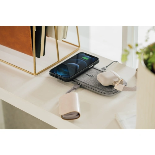 Podwójna bezprzewodowa ładowarka indukcyjna Moshi Sette Q Qi (Nordic Grey)