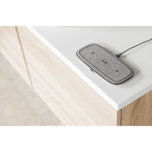 Podwójna bezprzewodowa ładowarka indukcyjna Moshi Sette Q Qi (Nordic Grey)