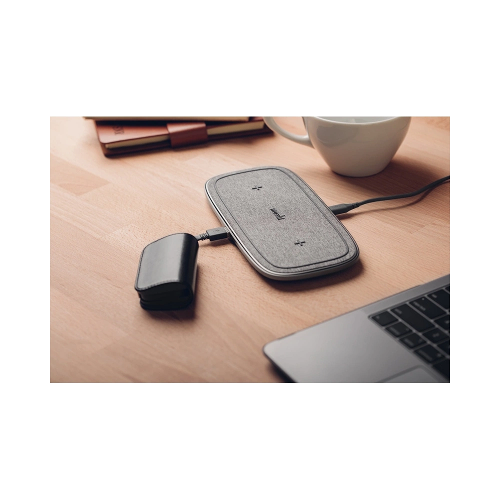 Hurtownia GSM - Dvojitá bezdrátová indukční nabíječka Moshi Sette Q Qi (Nordic Grey) - MOSH144GRY - {ean13} - Hurt