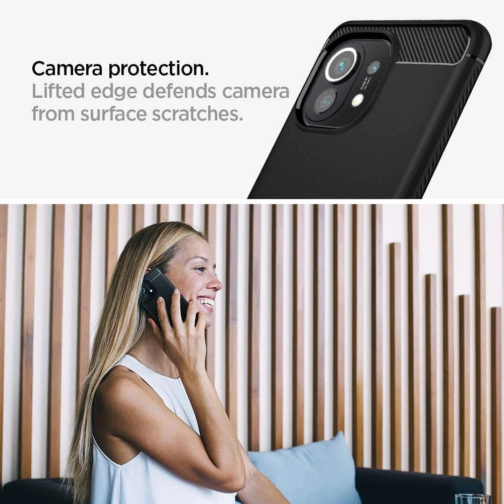 Hurtownia GSM - Etui Spigen Rugged Armor Xiaomi Mi 11 Lite LTE/5G matná černá - SPN1624BLK - {ean13} - Hurt