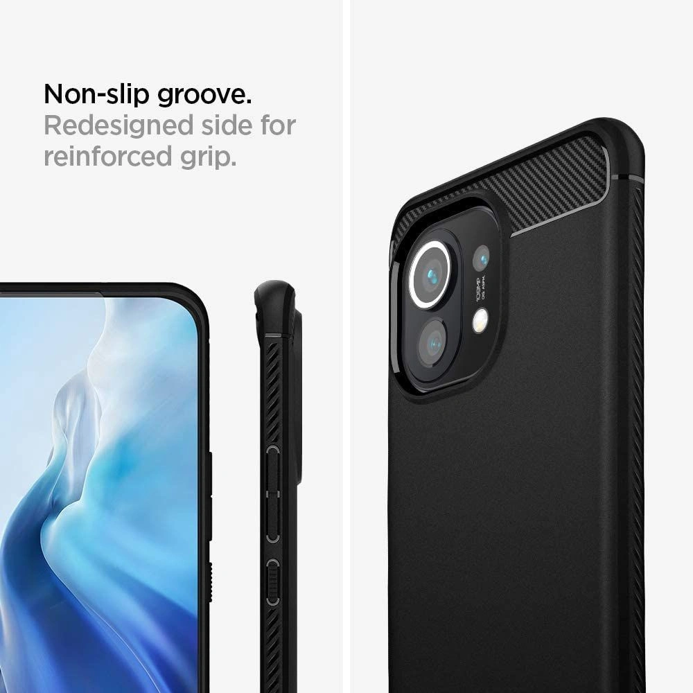 Hurtownia GSM - Etui Spigen Rugged Armor Xiaomi Mi 11 Lite LTE/5G matná černá - SPN1624BLK - {ean13} - Hurt