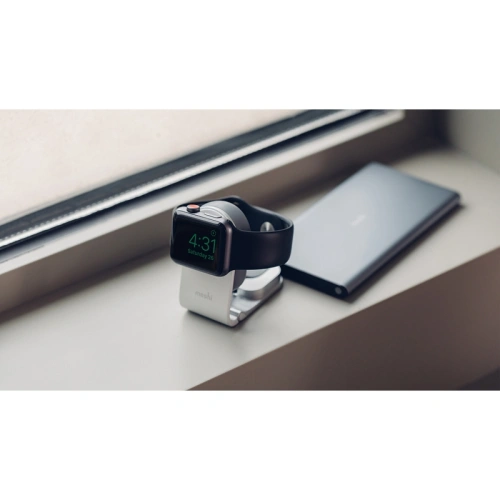 Składana ładowarka MFi do Apple Watch Moshi Flekto z kablem USB (srebrny)