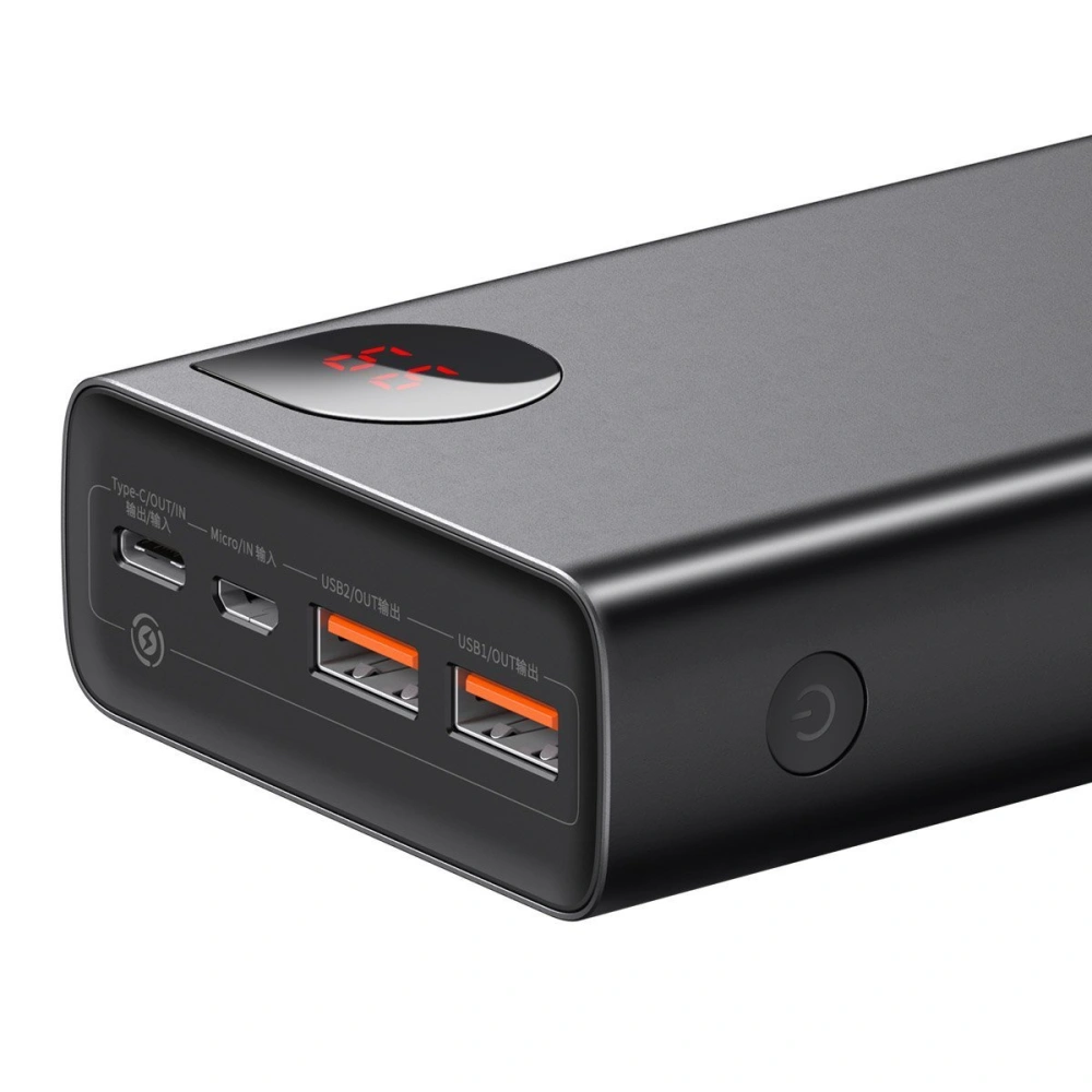 Hurtownia GSM - PowerBank Baseus Adaman Metal 20000mAh, PD, QC 3.0, 65W, 2xUSB + USB-C + micro USB, (czarny) - BSU2696BLK - {ean13} - Hurt