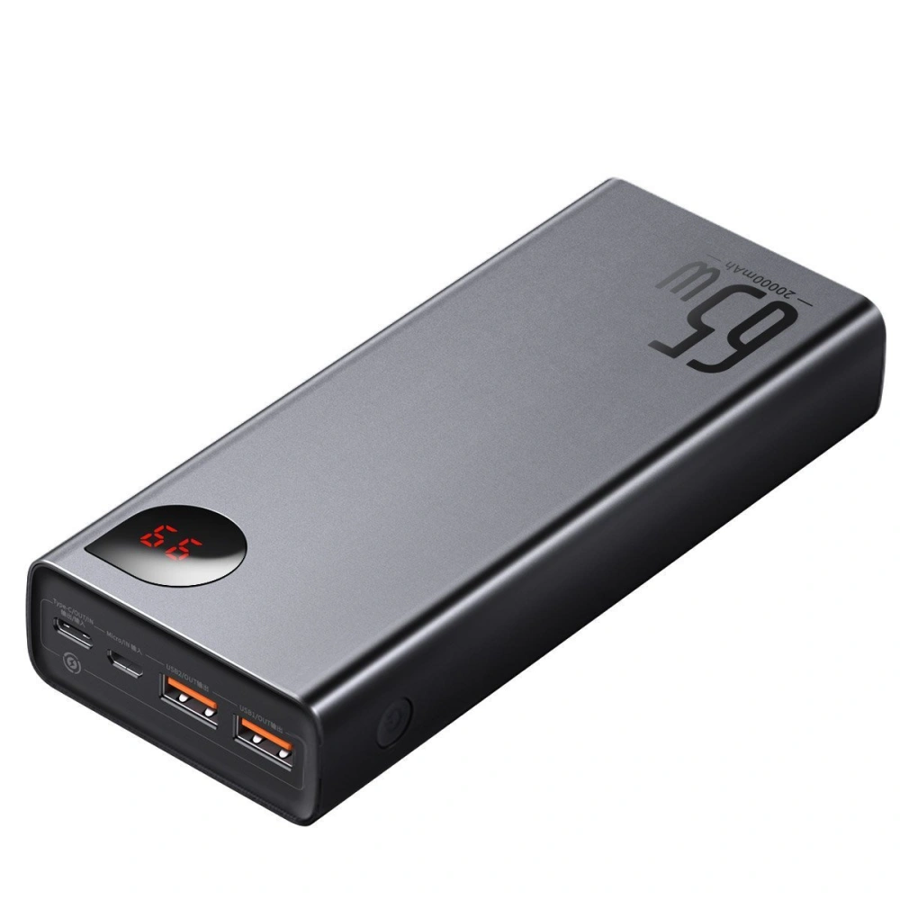 Hurtownia GSM - PowerBank Baseus Adaman Metal 20000mAh, PD, QC 3.0, 65W, 2xUSB + USB-C + micro USB, (czarny) - BSU2696BLK - {ean13} - Hurt