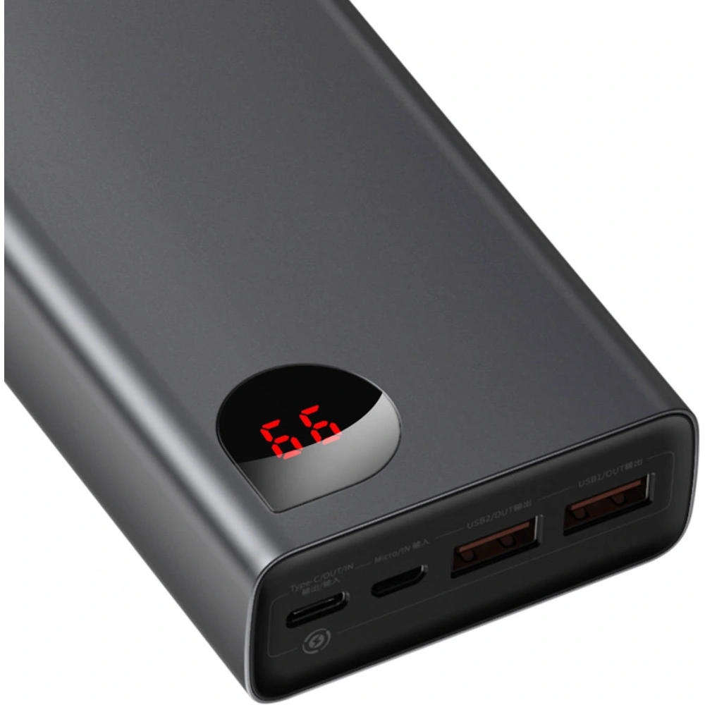 Hurtownia GSM - PowerBank Baseus Adaman Metal 20000mAh, PD, QC 3.0, 65W, 2xUSB + USB-C + micro USB, (černý) - BSU2696BLK - {ean13} - Hurt