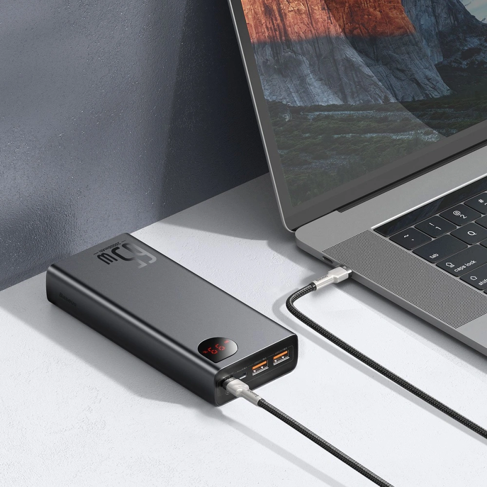 Hurtownia GSM - PowerBank Baseus Adaman Metal 20000mAh, PD, QC 3.0, 65W, 2xUSB + USB-C + micro USB, (czarny) - BSU2696BLK - {ean13} - Hurt