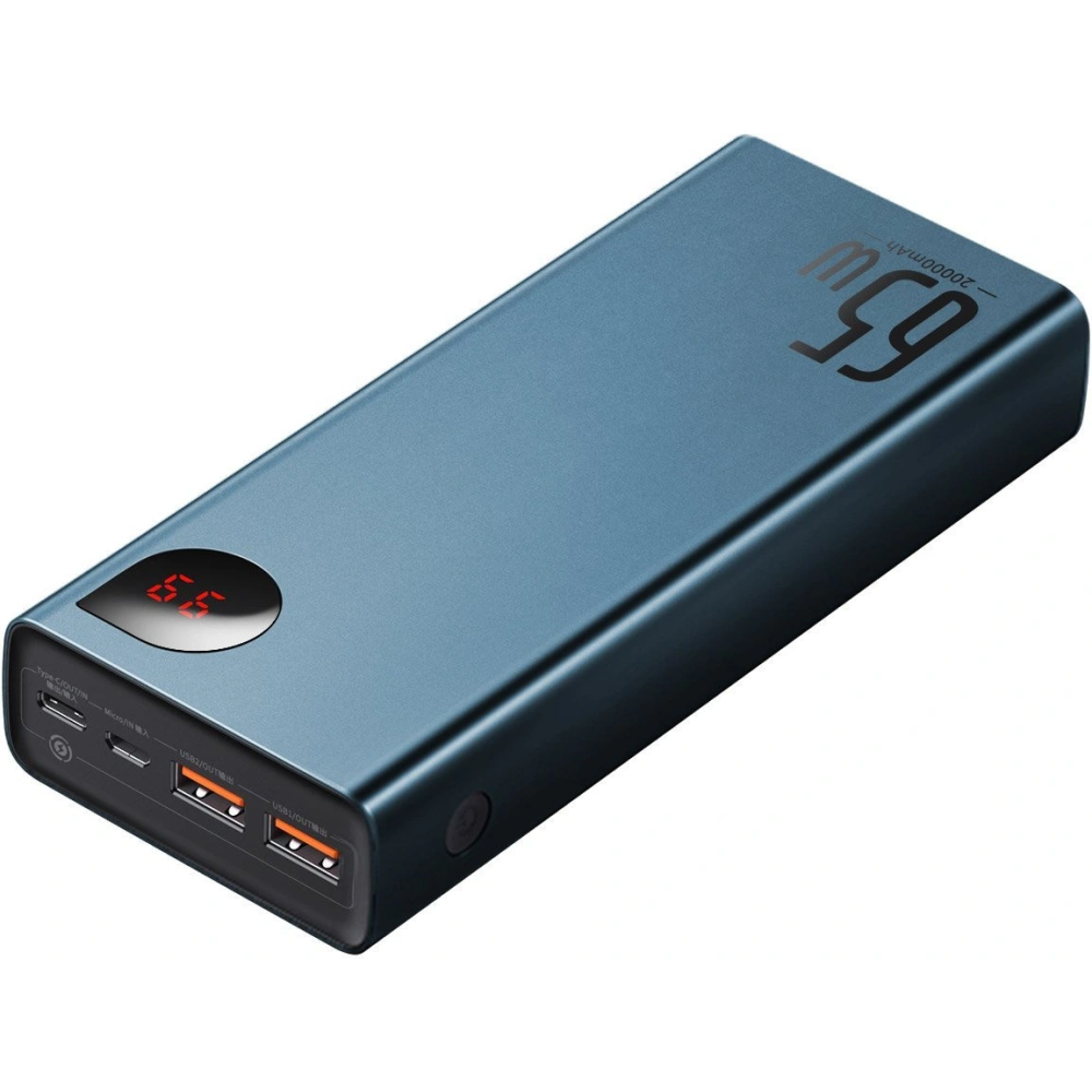 Hurtownia GSM - PowerBank Baseus Adaman Metal 20000mAh, PD, QC 3.0, 65W, 2xUSB + USB-C + micro USB, (modrý) - BSU2697BLU - {ean13} - Hurt