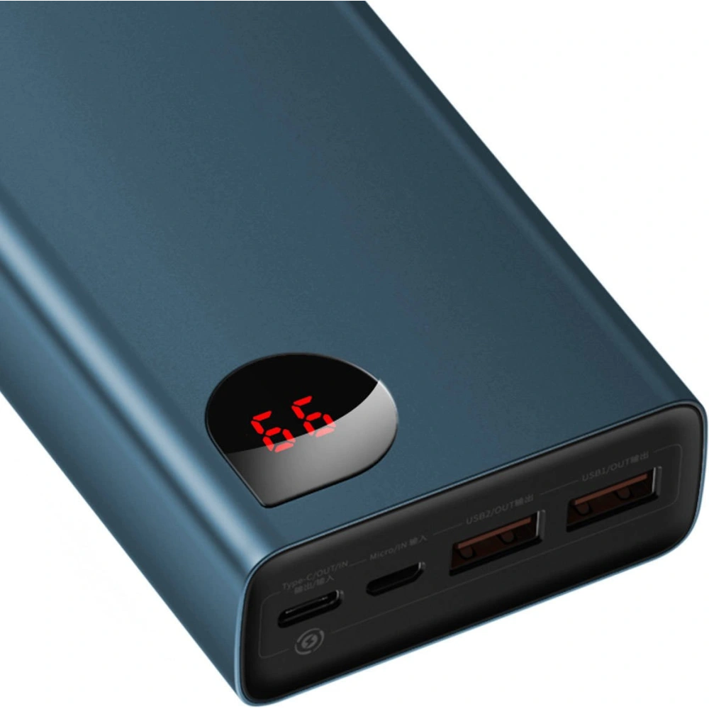 Hurtownia GSM - PowerBank Baseus Adaman Metal 20000mAh, PD, QC 3.0, 65W, 2xUSB + USB-C + micro USB, (modrý) - BSU2697BLU - {ean13} - Hurt