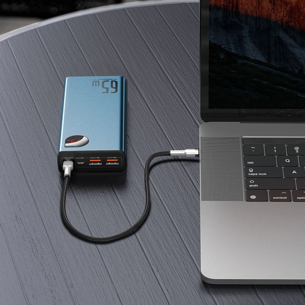 Hurtownia GSM - PowerBank Baseus Adaman Metal 20000mAh, PD, QC 3.0, 65W, 2xUSB + USB-C + micro USB, (niebieski) - BSU2697BLU - {ean13} - Hurt