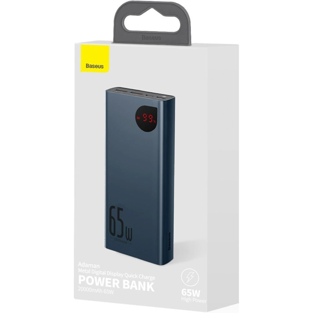 Hurtownia GSM - PowerBank Baseus Adaman Metal 20000mAh, PD, QC 3.0, 65W, 2xUSB + USB-C + micro USB, (modrý) - BSU2697BLU - {ean13} - Hurt