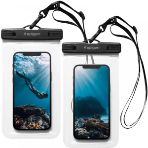 Uniwersalne wodoszczelne etui Spigen A601 Universal Waterproof Case Crystal Clear [2 PACK]