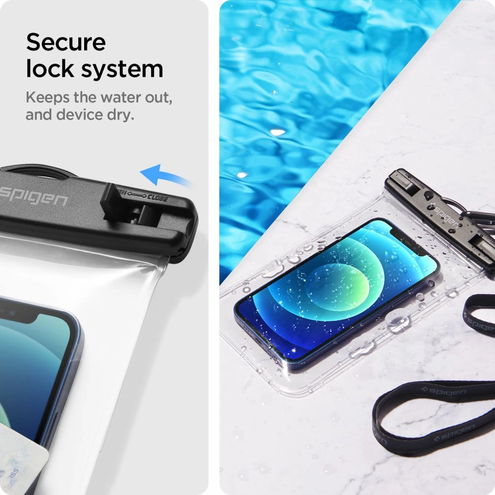 Hurtownia GSM - Univerzální vodotěsné pouzdro Spigen A601 Universal Waterproof Case Crystal Clear [2 PACK] - SPN1626CL - {ean13} - Hurt