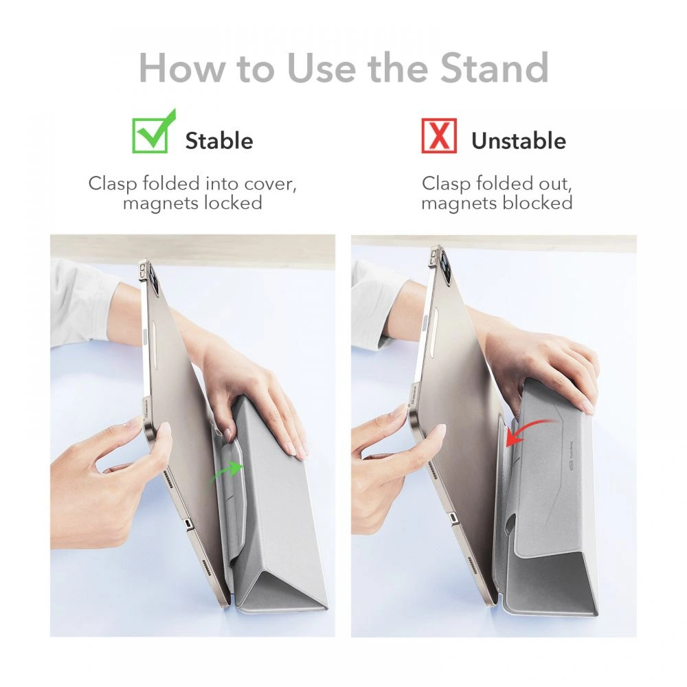 Wholesale ESR Ascend Trifold Apple iPad Pro 11 2021 Silver Grey - ESR324SLVGRY - {ean13} - Hurt