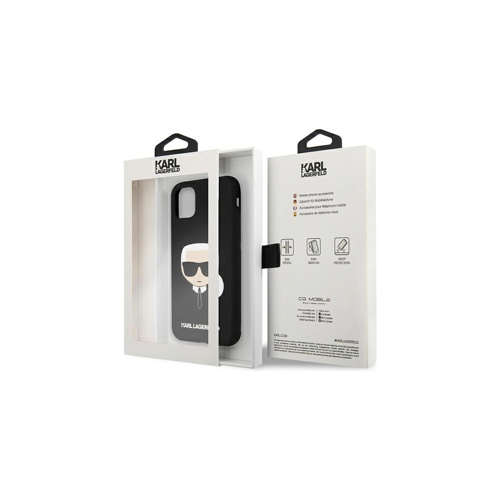 Etui Karl Lagerfeld KLHCN58SLKHBK Apple iPhone 11 Pro černý/black hardcase Silicone Karl's Head