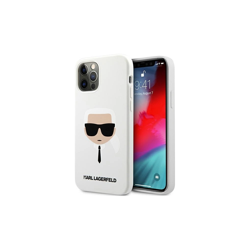 Wholesale Karl Lagerfeld KLHCP12MSLKHWH Apple iPhone 12/12 Pro white hardcase Silicone Karl`s Head - KLD507WHT - {ean13} - Hurt