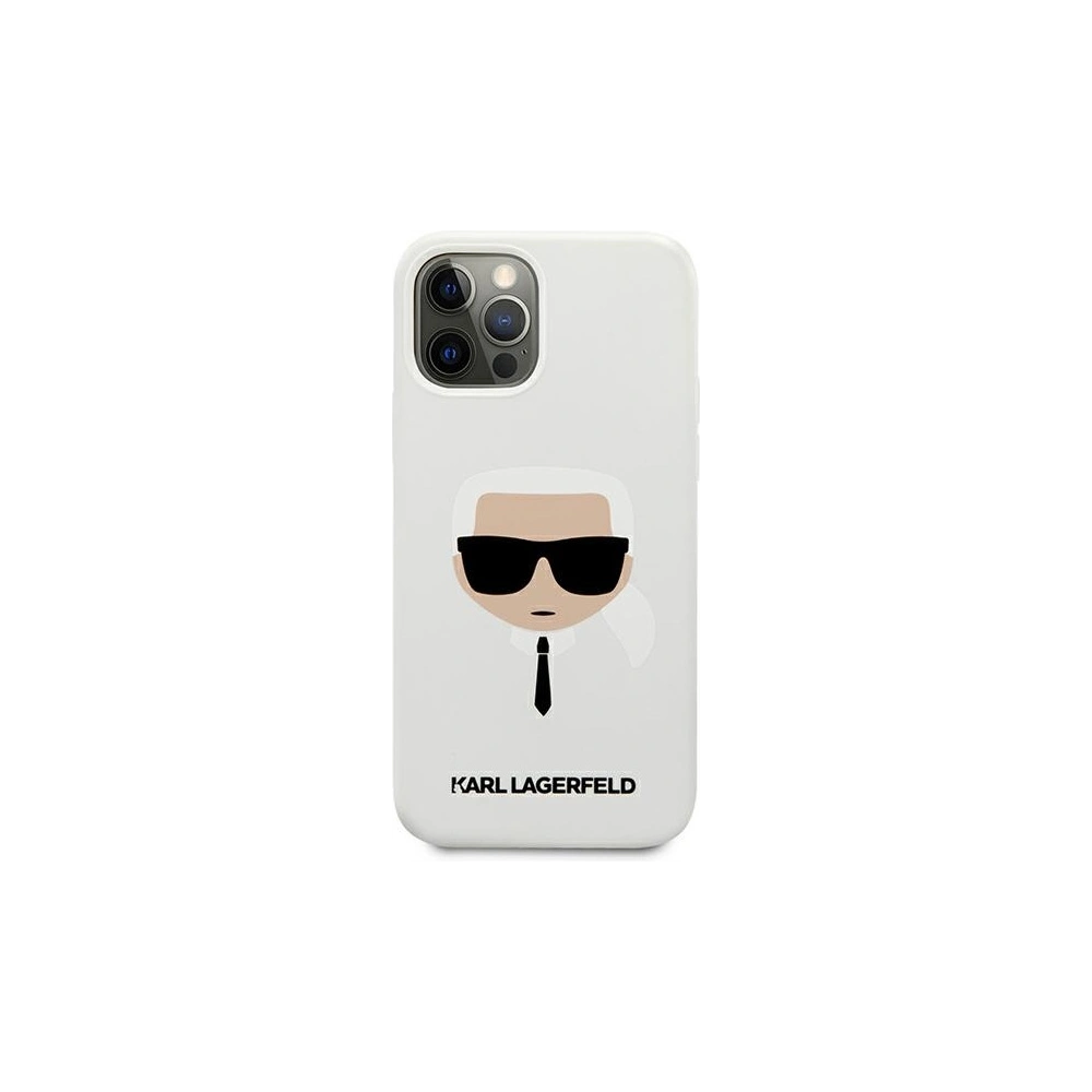 Hurtownia GSM - Etui Karl Lagerfeld KLHCP12MSLKHWH Apple iPhone 12/12 Pro biały/white hardcase Silicone Karl`s Head - KLD507WHT - {ean13} - Hurt