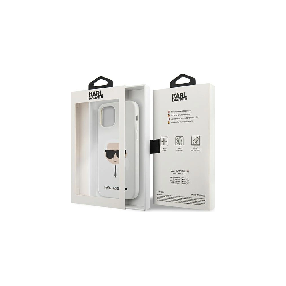Wholesale Karl Lagerfeld KLHCP12MSLKHWH Apple iPhone 12/12 Pro white hardcase Silicone Karl`s Head - KLD507WHT - {ean13} - Hurt