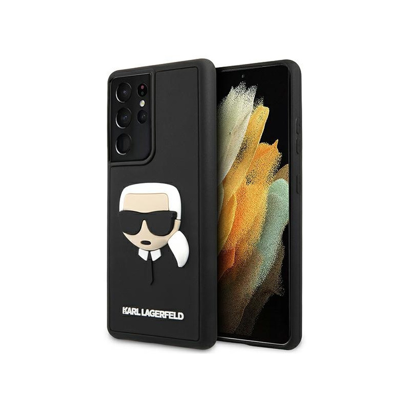 Karl Lagerfeld Distributor - 3666339003395 - KLD508BLK - Karl Lagerfeld KLHCS21LKH3DBK Samsung Galaxy S21 Ultra black hardcase 3D Rubber Karl`s Head - B2B homescreen