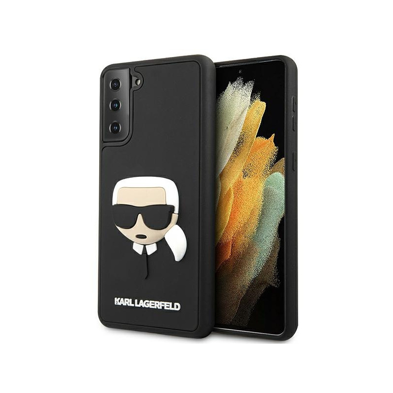 Karl Lagerfeld Distributor - 3666339003388 - KLD509BLK - Karl Lagerfeld KLHCS21MKH3DBK Samsung Galaxy S21+ Plus black hardcase 3D Rubber Karl`s Head - B2B homescreen