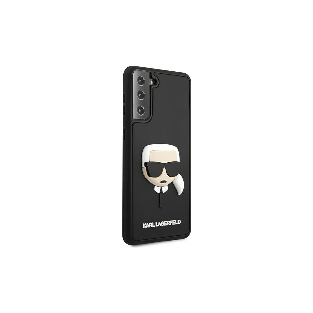 Etui Karl Lagerfeld KLHCS21MKH3DBK Samsung Galaxy S21+ Plus černé/black hardcase 3D Rubber Karl`s Head