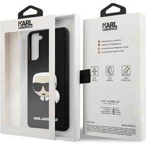 Hurtownia GSM - Karl Lagerfeld Samsung Case KLHCS21MKH3DBK Galaxy S21+ Plus schwarz/schwarzes Hartschalengehäuse 3D Rubber Karl`s Head - KLD509BLK - {ean13} - Hurt