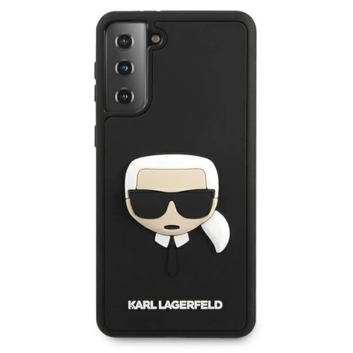 Etui Karl Lagerfeld KLHCS21SKH3DBK Samsung Galaxy S21 czarny/black hardcase 3D Rubber Karl`s Head