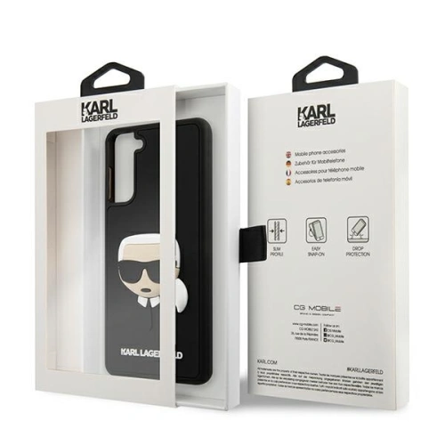 Etui Karl Lagerfeld KLHCS21SKH3DBK Samsung Galaxy S21 czarny/black hardcase 3D Rubber Karl`s Head